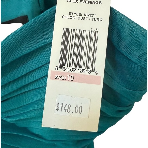 NWT Elegant Turquoise Teal Evening Gown by Alex Evenings! Size 10! NEW! - Picture 7 of 9